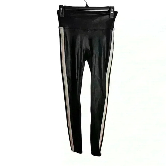 Spanx Faux Leather Side Stripe Leggings Size Small - Picture 2 of 10